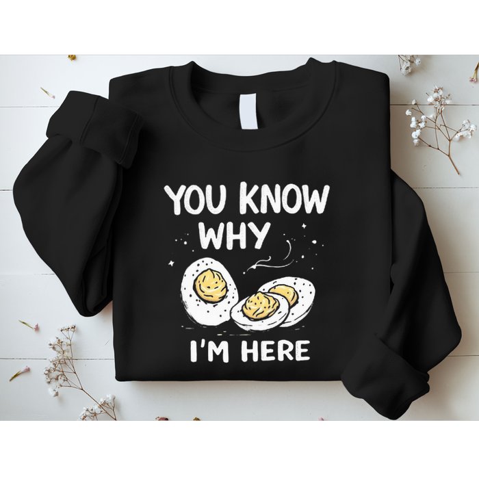 Zany You Know Why IM Here Deviled Eggs Funny Thanksgiving Sweatshirt