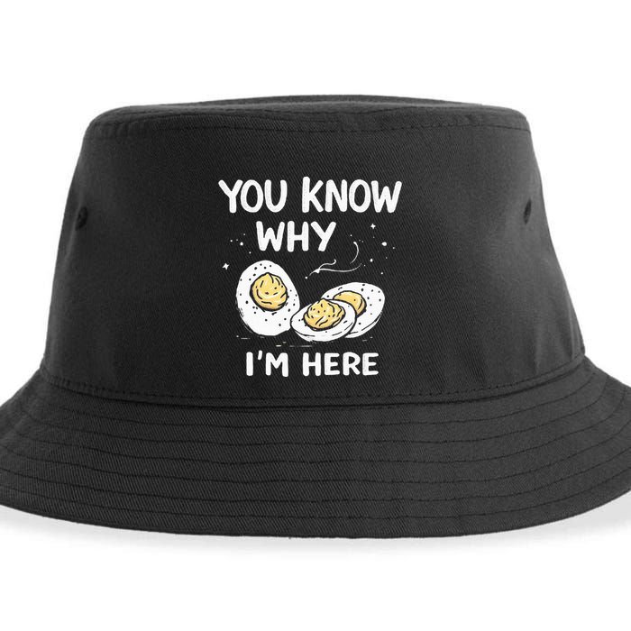 Zany You Know Why IM Here Deviled Eggs Funny Thanksgiving Sustainable Bucket Hat