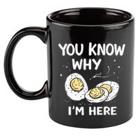 Zany You Know Why IM Here Deviled Eggs Funny Thanksgiving 11oz C Handle Ceramic Mug