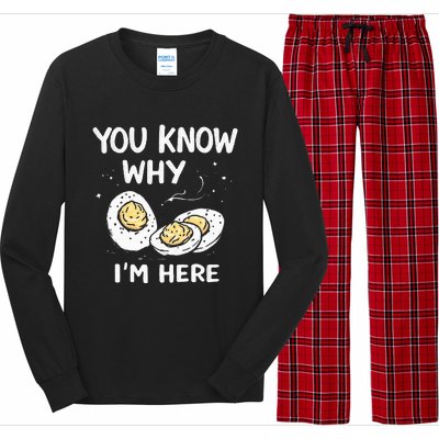 Zany You Know Why IM Here Deviled Eggs Funny Thanksgiving Long Sleeve Pajama Set