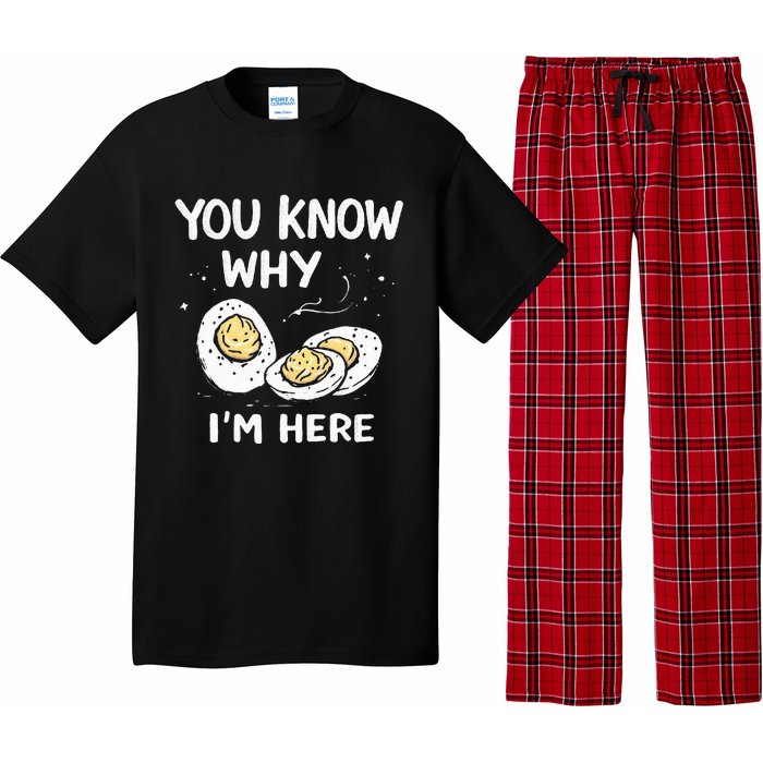 Zany You Know Why IM Here Deviled Eggs Funny Thanksgiving Pajama Set