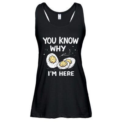 Zany You Know Why IM Here Deviled Eggs Funny Thanksgiving Ladies Essential Flowy Tank