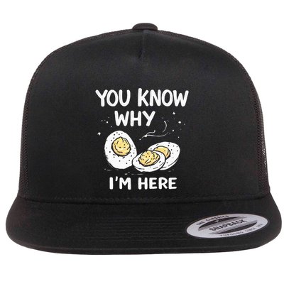 Zany You Know Why IM Here Deviled Eggs Funny Thanksgiving Flatbill Hat