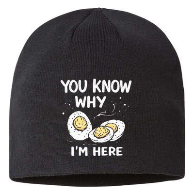 Zany You Know Why IM Here Deviled Eggs Funny Thanksgiving Sustainable Beanie