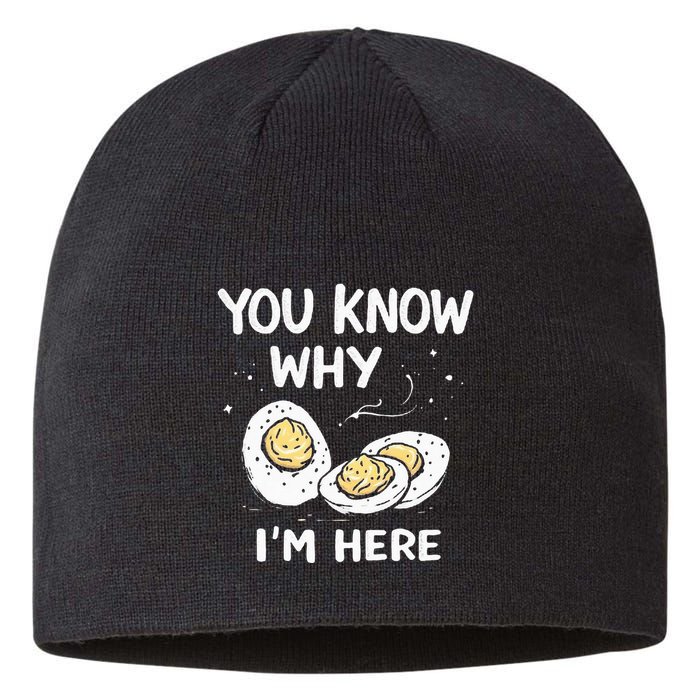 Zany You Know Why IM Here Deviled Eggs Funny Thanksgiving Sustainable Beanie