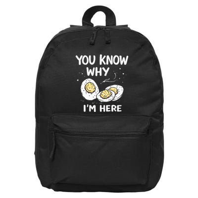 Zany You Know Why IM Here Deviled Eggs Funny Thanksgiving 16 in Basic Backpack
