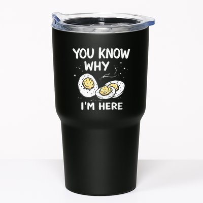 Zany You Know Why IM Here Deviled Eggs Funny Thanksgiving Tumbler