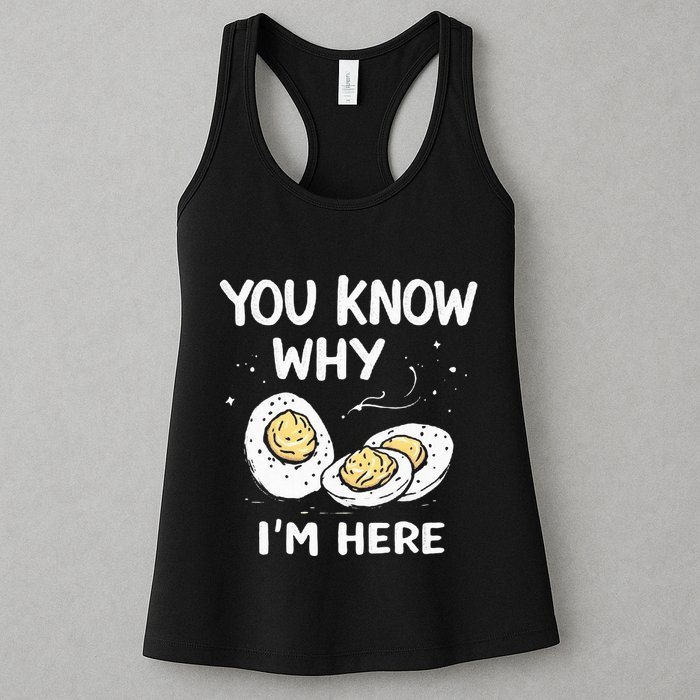Zany You Know Why IM Here Deviled Eggs Funny Thanksgiving Womens Tank Top