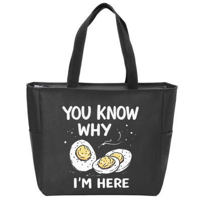Zany You Know Why IM Here Deviled Eggs Funny Thanksgiving Zip Tote Bag