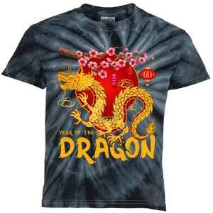 Zodiac Year Of The Dragon Lunar Happy Chinese New Year 2024 Kids Tie-Dye T-Shirt