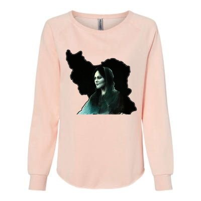 Zan Zendegi Azadi, With The Map, Mahsa (Zhina) Womens California Wash Sweatshirt