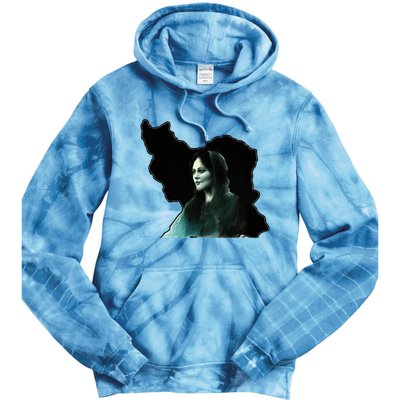 Zan Zendegi Azadi, With The Map, Mahsa (Zhina) Tie Dye Hoodie