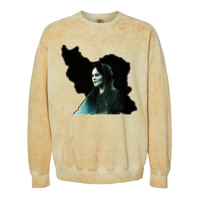 Zan Zendegi Azadi, With The Map, Mahsa (Zhina) Colorblast Crewneck Sweatshirt