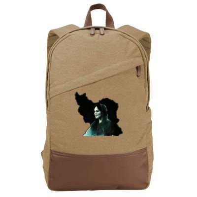 Zan Zendegi Azadi, With The Map, Mahsa (Zhina) Cotton Canvas Backpack