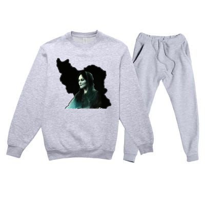 Zan Zendegi Azadi, With The Map, Mahsa (Zhina) Premium Crewneck Sweatsuit Set