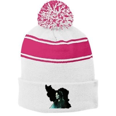 Zan Zendegi Azadi, With The Map, Mahsa (Zhina) Stripe Pom Pom Beanie