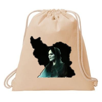 Zan Zendegi Azadi, With The Map, Mahsa (Zhina) Drawstring Bag