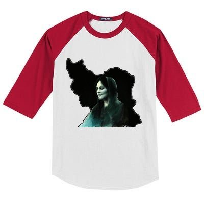 Zan Zendegi Azadi, With The Map, Mahsa (Zhina) Kids Colorblock Raglan Jersey