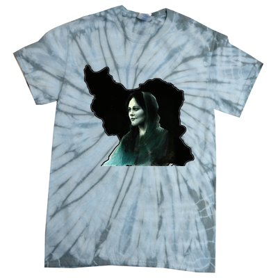 Zan Zendegi Azadi, With The Map, Mahsa (Zhina) Tie-Dye T-Shirt