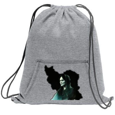 Zan Zendegi Azadi, With The Map, Mahsa (Zhina) Sweatshirt Cinch Pack Bag