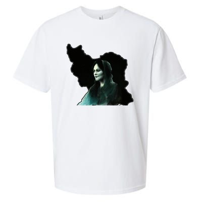 Zan Zendegi Azadi, With The Map, Mahsa (Zhina) Sueded Cloud Jersey T-Shirt