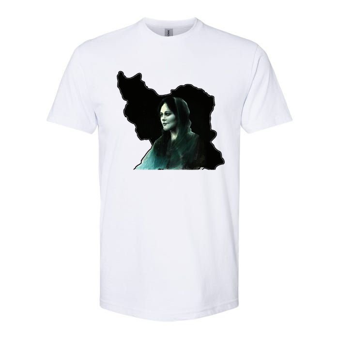 Zan Zendegi Azadi, With The Map, Mahsa (Zhina) Softstyle CVC T-Shirt