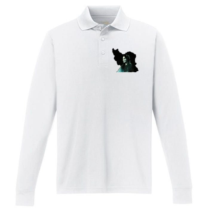 Zan Zendegi Azadi, With The Map, Mahsa (Zhina) Performance Long Sleeve Polo