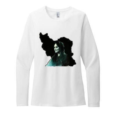 Zan Zendegi Azadi, With The Map, Mahsa (Zhina) Womens CVC Long Sleeve Shirt