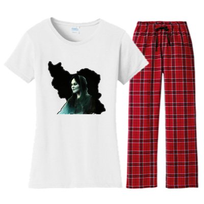 Zan Zendegi Azadi, With The Map, Mahsa (Zhina) Women's Flannel Pajama Set