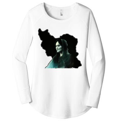 Zan Zendegi Azadi, With The Map, Mahsa (Zhina) Women's Perfect Tri Tunic Long Sleeve Shirt