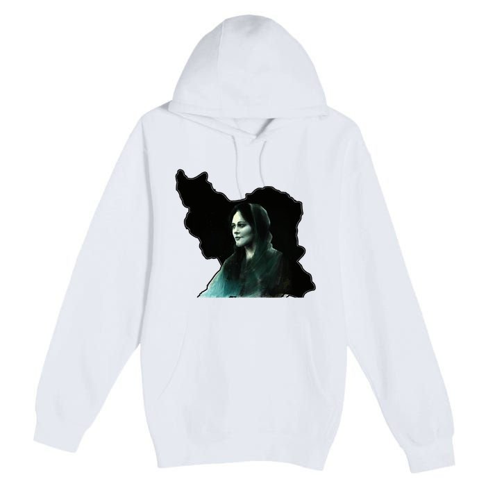 Zan Zendegi Azadi, With The Map, Mahsa (Zhina) Premium Pullover Hoodie