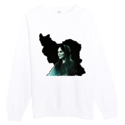 Zan Zendegi Azadi, With The Map, Mahsa (Zhina) Premium Crewneck Sweatshirt