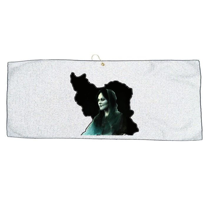 Zan Zendegi Azadi, With The Map, Mahsa (Zhina) Large Microfiber Waffle Golf Towel