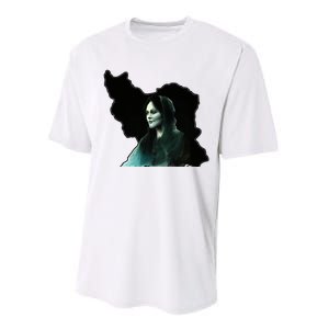 Zan Zendegi Azadi, With The Map, Mahsa (Zhina) Performance Sprint T-Shirt