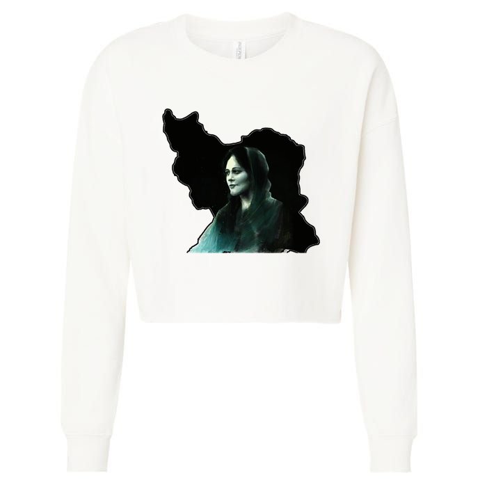 Zan Zendegi Azadi, With The Map, Mahsa (Zhina) Cropped Pullover Crew