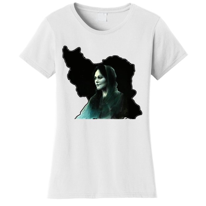 Zan Zendegi Azadi, With The Map, Mahsa (Zhina) Women's T-Shirt