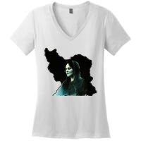 Zan Zendegi Azadi, With The Map, Mahsa (Zhina) Women's V-Neck T-Shirt