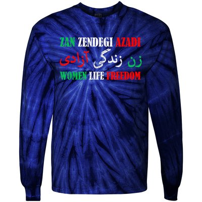 Zan Zendegi Azadi Persian Woman Life Freedom Tie-Dye Long Sleeve Shirt