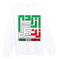 Zan Zendegi Azadi Persian Woman Life Freedom Premium Crewneck Sweatshirt