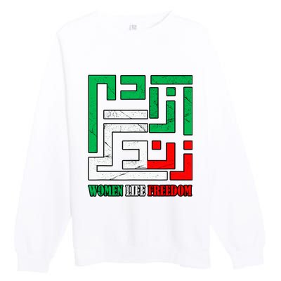 Zan Zendegi Azadi Persian Woman Life Freedom Premium Crewneck Sweatshirt