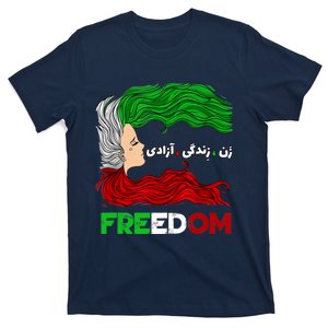 Zan Zendegi Azadi Iran Persian Woman Life Hair Freedom White T-Shirt