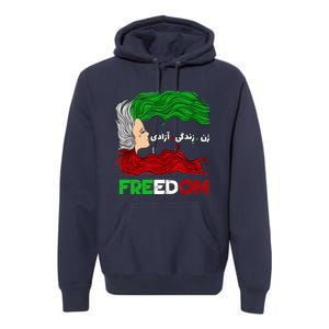 Zan Zendegi Azadi Iran Persian Woman Life Hair Freedom White Premium Hoodie