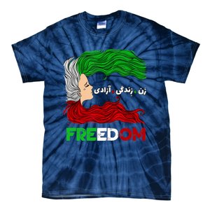 Zan Zendegi Azadi Iran Persian Woman Life Hair Freedom White Tie-Dye T-Shirt