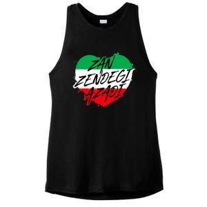 Zan Zendegi Azadi | Heart Iran Freedom Quote | Free Iran Ladies PosiCharge Tri-Blend Wicking Tank