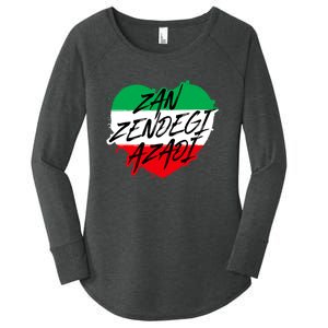 Zan Zendegi Azadi | Heart Iran Freedom Quote | Free Iran Women's Perfect Tri Tunic Long Sleeve Shirt