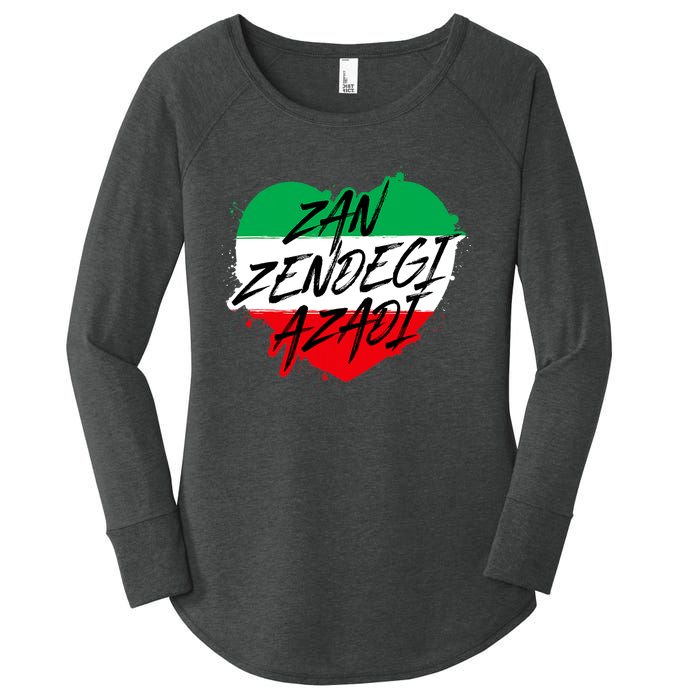 Zan Zendegi Azadi | Heart Iran Freedom Quote | Free Iran Women's Perfect Tri Tunic Long Sleeve Shirt