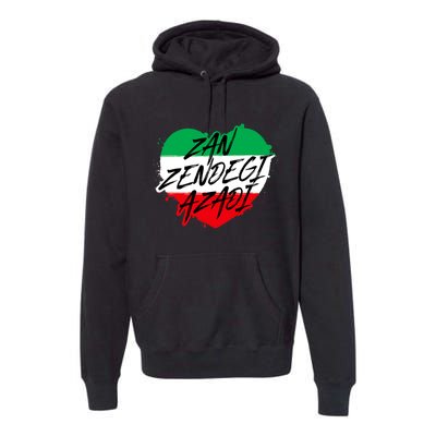 Zan Zendegi Azadi | Heart Iran Freedom Quote | Free Iran Premium Hoodie