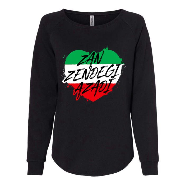 Zan Zendegi Azadi | Heart Iran Freedom Quote | Free Iran Womens California Wash Sweatshirt