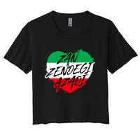 Zan Zendegi Azadi | Heart Iran Freedom Quote | Free Iran Women's Crop Top Tee