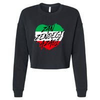 Zan Zendegi Azadi | Heart Iran Freedom Quote | Free Iran Cropped Pullover Crew